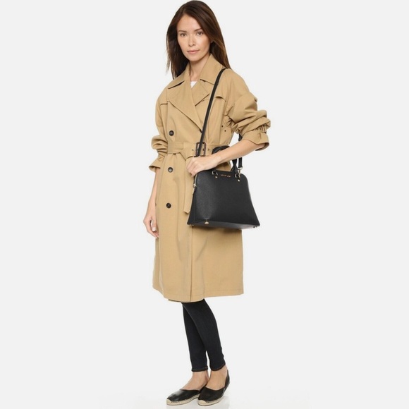 MICHAEL KORS Cindy Large Leather Dome Satchel Black Handbag/Crossbody - Picture 4 of 17